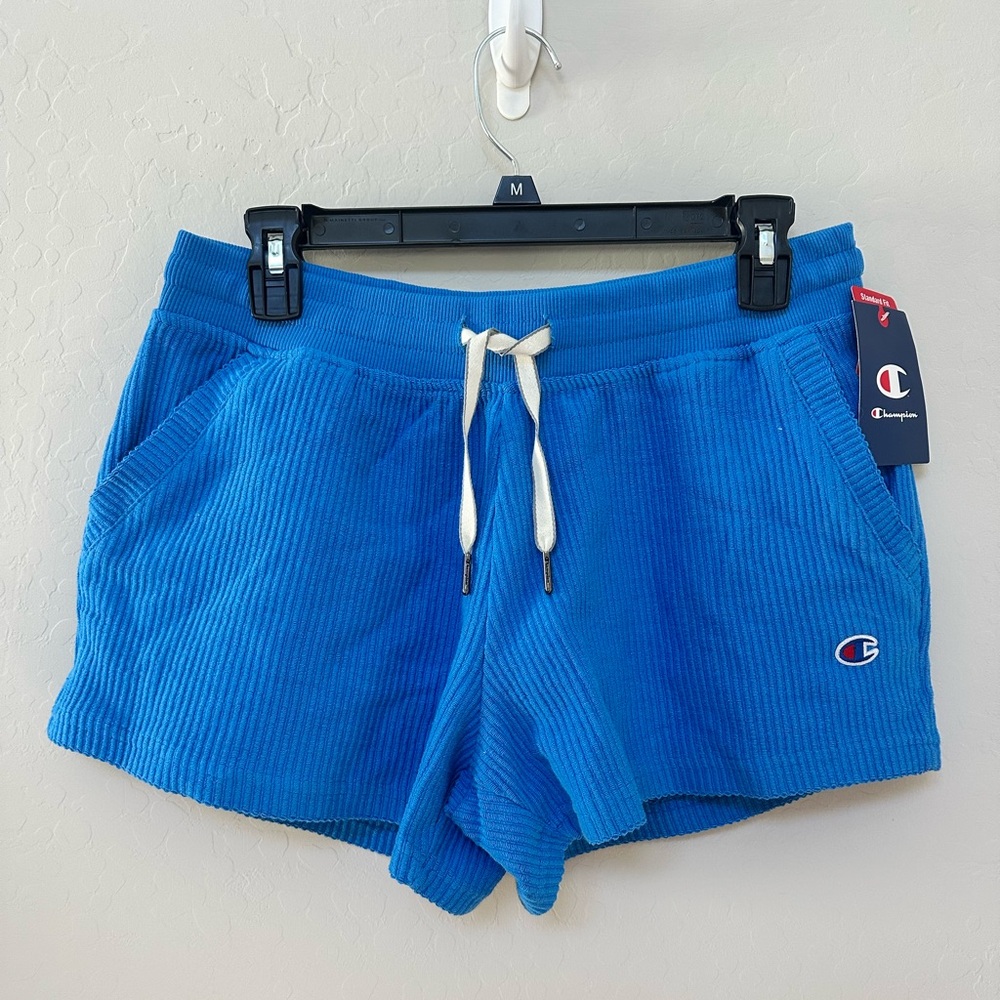 Champion Blue Ribbed Lounge Shorts NWT Women’s Small Athletic Casual Summer